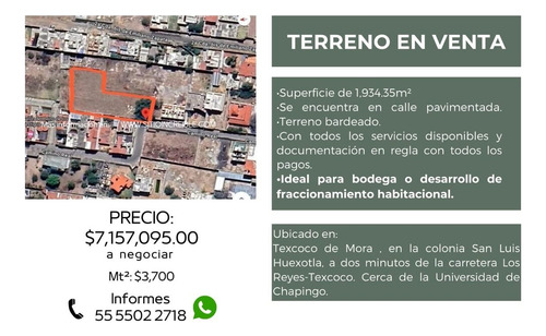 Terreno En Venta Texcoco San Luis Huexotla