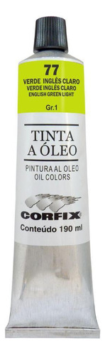 Tinta Oleo Corfix G1 77 Verde Ingles Claro 190ml