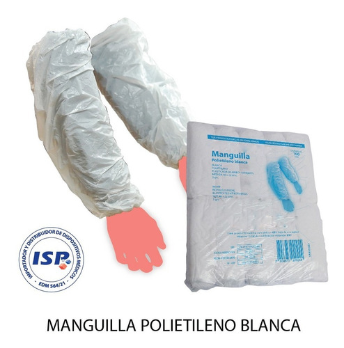 Manguilla Desechable Plástica Eglovex Blanca Bolsa 1x100und