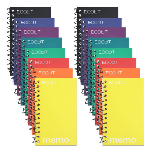 Eoout Cuaderno Espiral Bolsillo Forrado Raya Universitaria