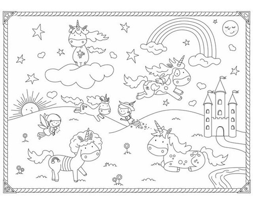 Imagen 2 de 6 de Lonas Unicornios Para Pintar, Lavar Y Volver A Pintar