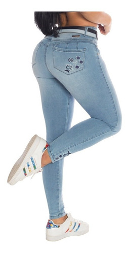 Imagen 2 de 7 de Jeans Colombiano Levanta Cola 14413 Cheviotto
