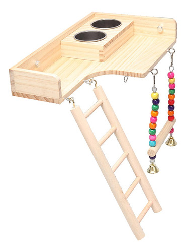 Pet Bird Parrot Playground Escalera De Madera Para Pájaros