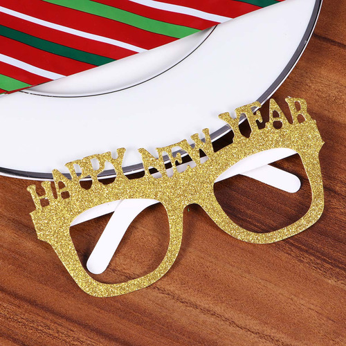 Gafas Con Purpurina De Feliz Año Nuevo, 10 Unidades, Elegant