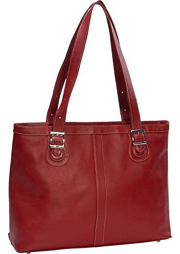 Piel Leather Ladies Laptop Bolsa Rojo 2761