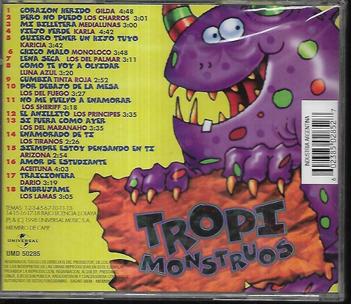 Karla Karicia Tinta Roja Etc Album Tropi Monstruos Cd Sellad