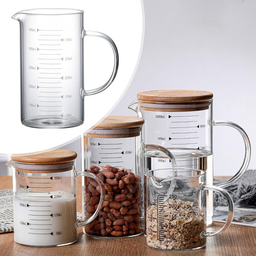 5 Taza Medidora Taza De Vidrio Resistente Al Calor Con 500ml