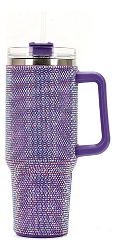 Taza De Café Con Forma De Pajita Con Asa De Coche, 40 Onzas Color Violeta