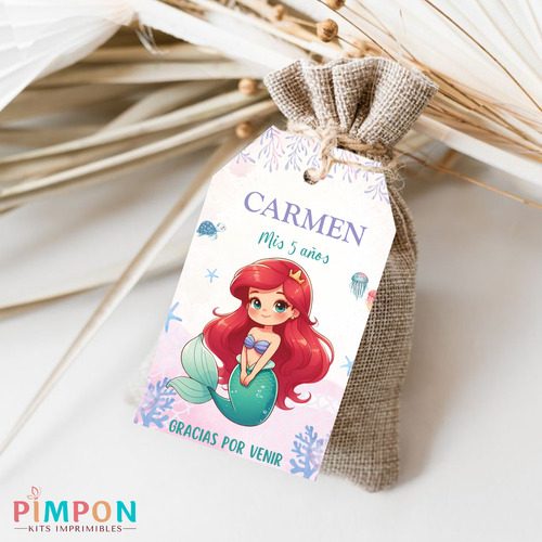 Kit Imprimible Sirenita Bebe Mod. 2 - Textos Editables