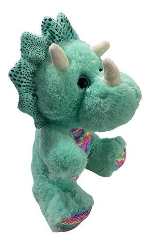 Dinosaurio Peluche Triceratops Con Lentejuelas Reversible  