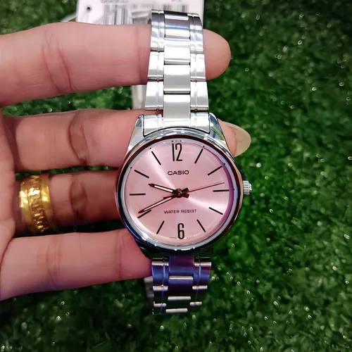 Reloj Casio Quartz Ltpv005 Mujer Rosa Full Color Del Fondo Rosa Ltp-v005d-4b