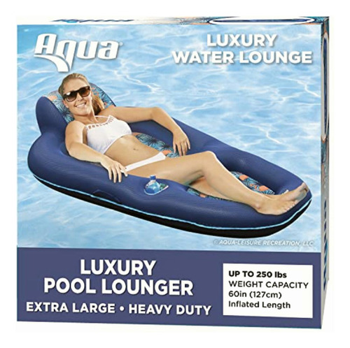 Aqua Luxury Water Lounge, Xl, Flotador Inflable Para Piscina