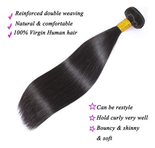 I Aplique Cabelos Lisos Com Natural Brasileiro Humano 100g