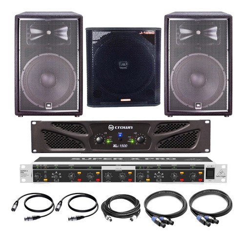 Sistema Sonido Cajas Jbl Subwoofer Potencia Y Crossover 500w