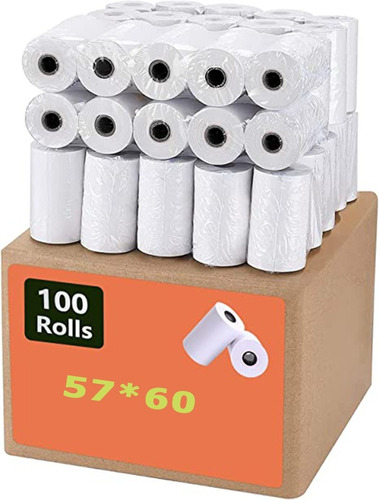 100 Rollos Térmicos 57x60 Impresora 58mm Miniprinter