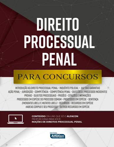 Direito Processual Penal Para Concursos, De Equipe Alfa., Vol. 1. Editorial Alfacon, Capa Mole Em Português
