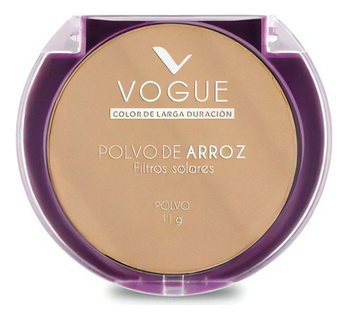 Polvo Compacto De Arroz Vogue Con Filtros Solares 11 Gr Color Almendra