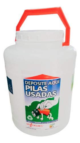 Contenedor De 5 Litros Para Pilas, Ecológico Y Biodegradable. Solución Práctica Y Responsable Para El Reciclaje De Pilas Usadas. ¡cuida El Medio Ambiente!  Ideal Para Hogares, Oficinas, Escuelas.