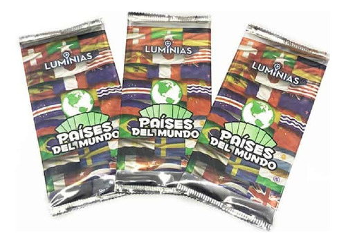 Pack X 6 Sobres De Luminias Países Del Mundo