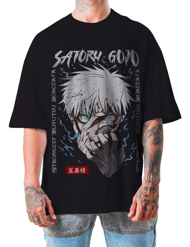 Camiseta Anime Oversize Satoru Gojo Jujutsu Kaisen Unisex