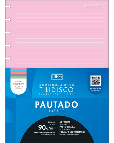 Refil Tilidisco Inteligente Grande 5 Cores 50 Folhas Tilibra