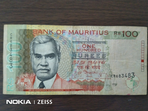 Billete Mauricio 100 Rupias 2012