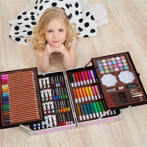 Set De Arte Profesional, Colores Lápices Kit Dibujo 145pcs –