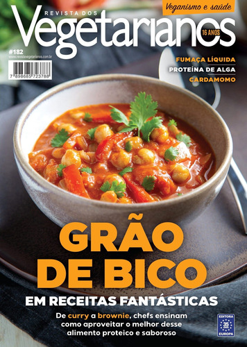 Revista dos Vegetarianos 182, de a Europa. Editora Europa Ltda., capa mole em português, 2021
