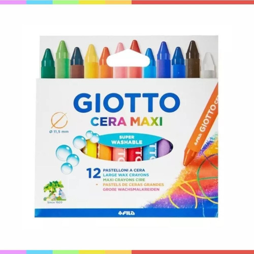 Crayón Giotto Cera Maxi 12 Colores