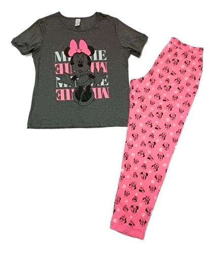 Pijama Mujer Minnie Mouse Pantalon + Blusa Manga Corta 9385