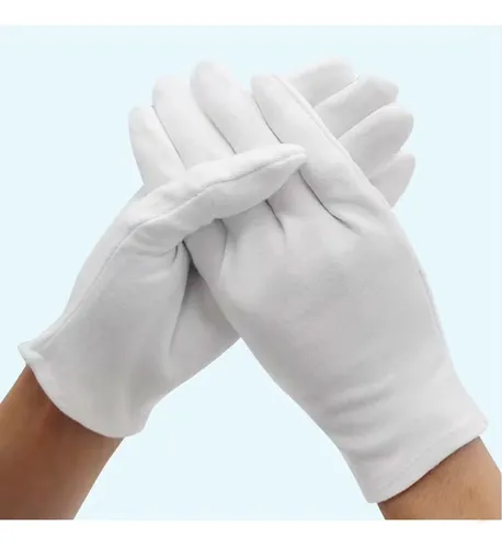 Guantes De Algodón Unicolor Ajustables Elásticos X 12 Und