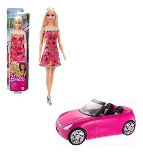 Combo Auto Fashion De Barbie + Muñeca 30 Cm Original Mattel