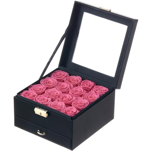 16 Piezas De Flores Eternas Una Caja De Joyería Rosas ...