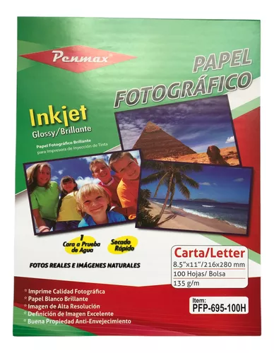 Papel Fotográfico brillante, 10x15 cm, 265g, Fanco Brilhante con 100 hojas