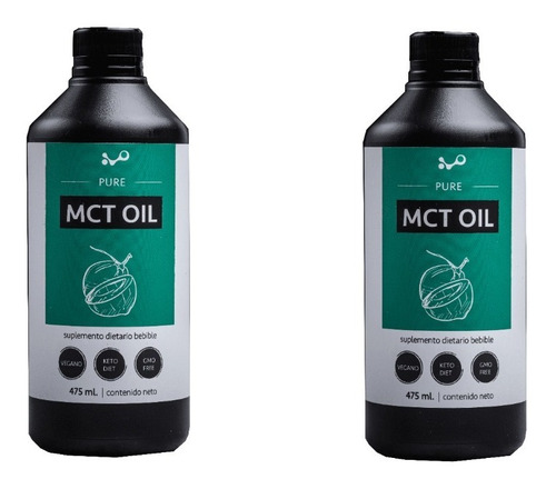 2x Mct Oil 475 Ml Keto - Vegan - Gmo Free  Premium