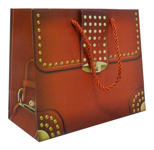 Imagem 2 de 4 de Sacola Tipo Bolsa - Bolsa Fake Importada 18x22x10 Cm