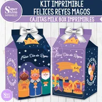 Comprar Kit Imprimible Cajitas Milk Box Felices Reyes Reyes Magos