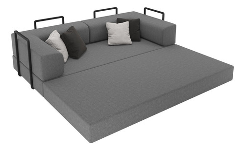 Puff Na Caixa Multiuso 3 Em 1 Sofá Modular 2 Lugares Cama