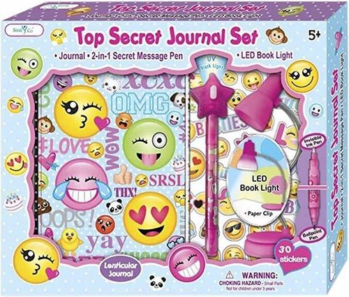 Smitco Diario Para Niñas  Bonito Emoji Secret Diario Set De