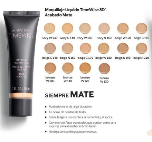 Maquillaje Líquido Timewise 3d® Con Acabado Mate | Meses sin intereses Maquillaje Líquido Timewise 3d® Con Acabado Mate | Meses sin intereses