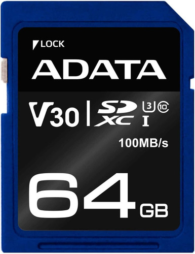 Memoria Sdxc Adata Asdx64gui3v30s-r 64 Gb Uhs-i U3 Azul /vc