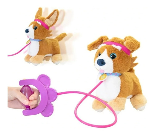 Peluche Perrito Sprint Puppy Con Correa Ladra Menea La Cola