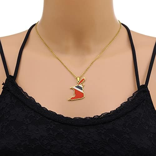 Colgante Y Collar De Acero Inoxidable Con Bandera De Mapa De