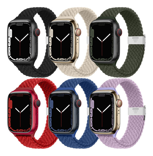 6 Correas Trenzadas Para Apple Watch Ultra 8 7 Se 5 4 3 Slim