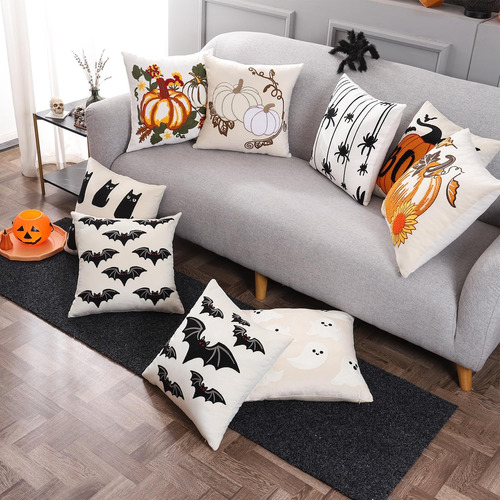 Luoyehk Halloween Pillow Covers 18x18 Set De 2 Lindas Cubier