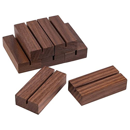 10 Soportes De Números De Mesa De Madera De Nogal, 7 X...