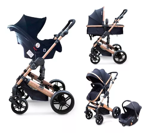 Cochecito Moises Bebe 3 En 1 Travel System Lanin Mega Baby