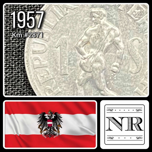 Austria - 1 Schilling - Año 1957 - Km #2871 - Sembrador