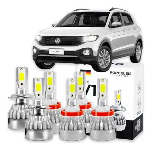 Kit Lampada De Led 6500k Farol Volkswagen T-cross 2021 2022