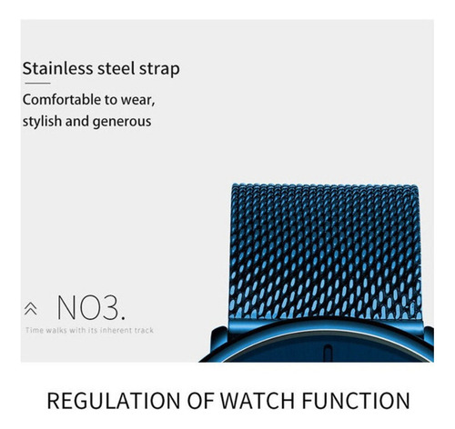 Reloj De Cuarzo Casual Analógico Crrju Mesh Belt Para Hombre